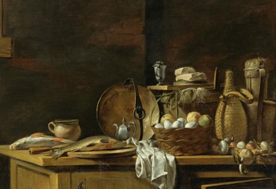 Natura morta sul tavolo della cucina da Nicolas Henri Jeaurat de Bertry